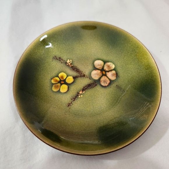 Bovano Other - Vintage Bovano Enameled Copper Cherry Blossoms Sakura Pattern Trinket Dish